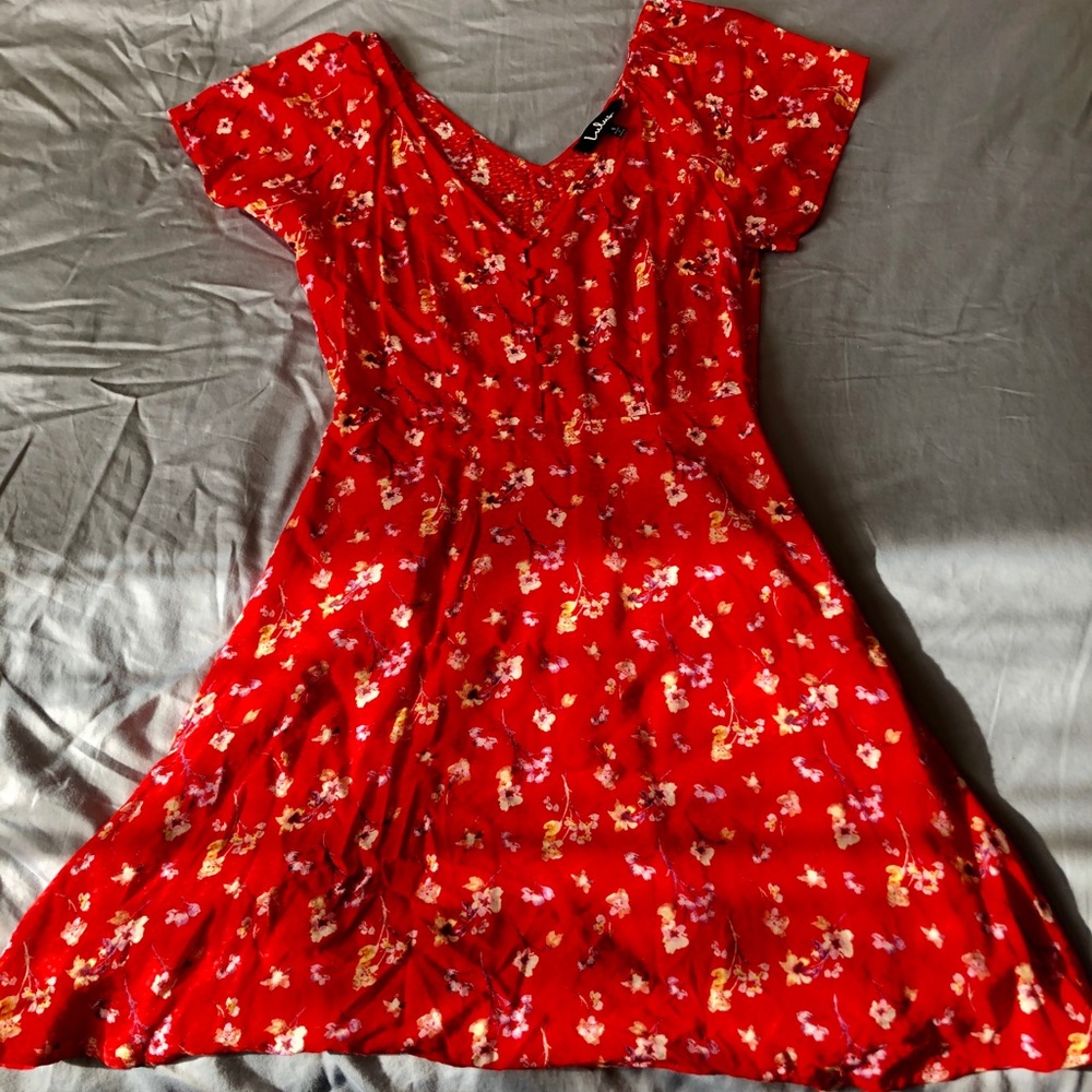Lulu’s Red Floral Print Dress
